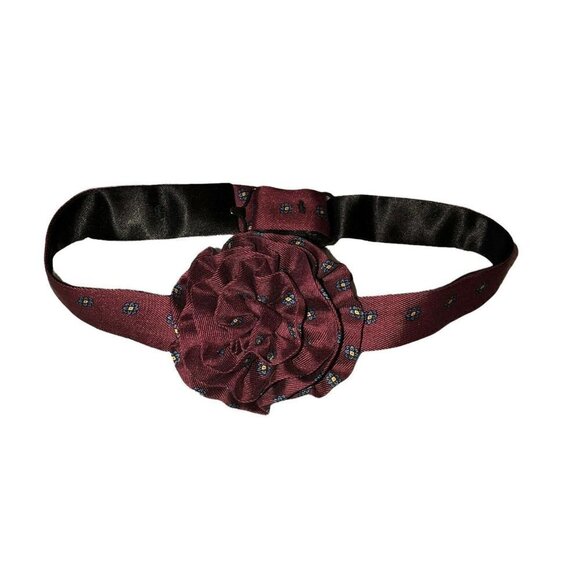 KENNETH GORDON New Orleans Burgundy Silk Adjustable Bow Tie - Picture 1 of 9
